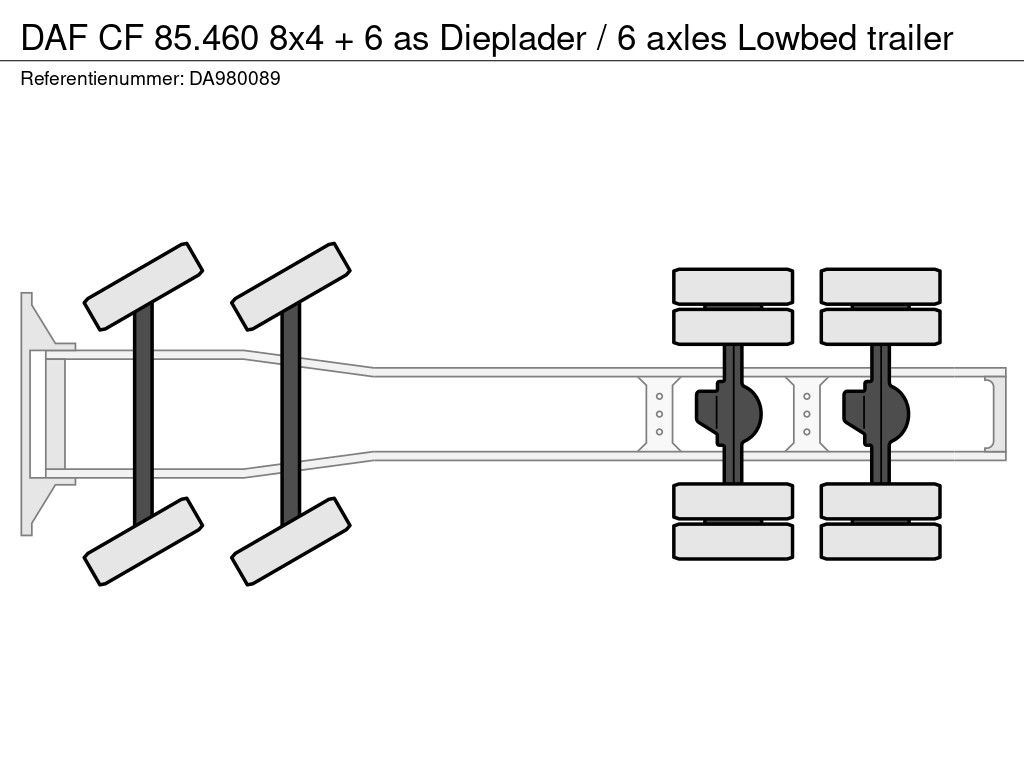 DAF 8x4 + 6 as Dieplader / 6 axles Lowbed trailer | CAB Trucks [15]