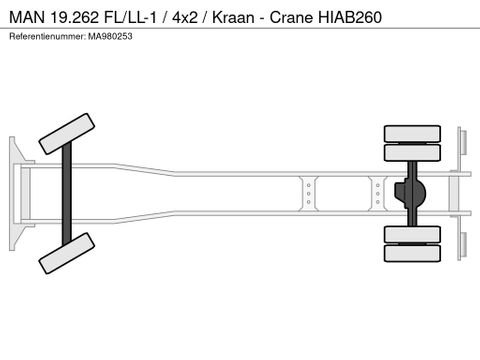 MAN 19.262 FL/LL-1 / 4x2 / Kraan - Crane HIAB260 | CAB Trucks [13]