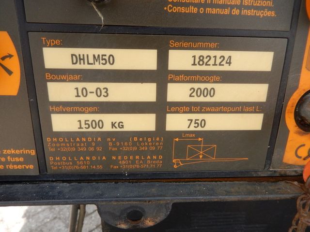 Dhollandia DHLM50 Achtersluit Laadklep - Lengte: 200 cm - Hefvermogen: 1.500 kg | JvD Aanhangwagens & Trailers [4]