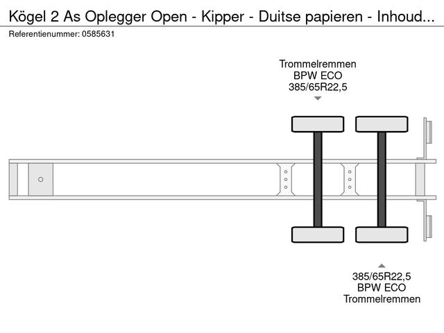 Kögel 2 As Oplegger Open - Kipper - Duitse papieren - Inhoud: 22.43m3 | JvD Aanhangwagens & Trailers [12]
