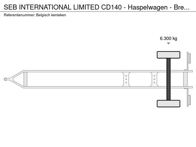 SEB INTERNATIONAL LIMITED CD140 - Haspelwagen - Breedte: 162 cm - Hydraulisch met Handpomp, 39-WLZ-2 | JvD Aanhangwagens & Trailers [27]