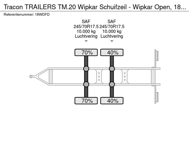 Tracon TRAILERS TM.20 Wipkar Schuifzeil - Wipkar Open, 18-WD-FD | JvD Aanhangwagens & Trailers [12]