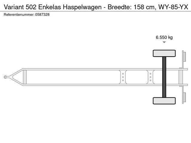 Variant 502 Enkelas Haspelwagen - Breedte: 158 cm, WY-85-YX | JvD Aanhangwagens & Trailers [17]