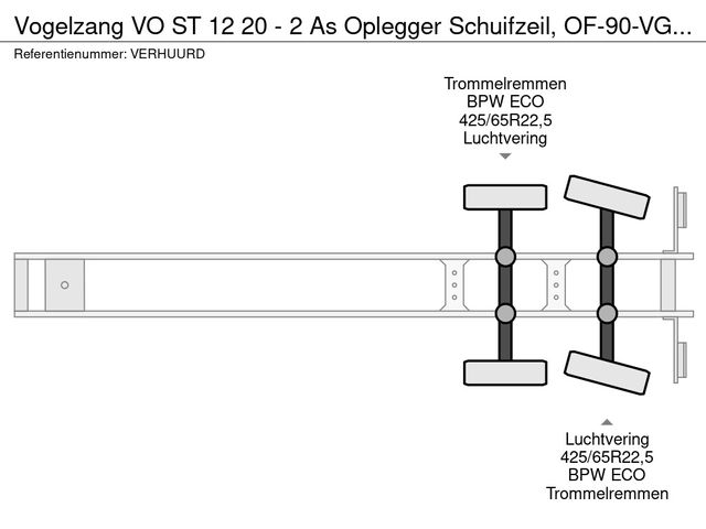 Vogelzang VO ST 12 20 - 2 As Oplegger Schuifzeil, OF-90-VG *VERHUURD* | JvD Aanhangwagens & Trailers [21]
