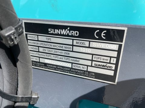 Sunward SWE08B Graafmachine Nieuw Joysticks 3 Bakken Extra functie Uit Voorraad Leverbaar | Van Nierop BV [12]
