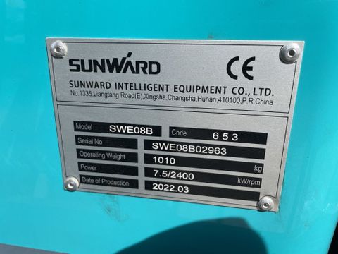 Sunward SWE08B Graafmachine Nieuw Joysticks 3 Bakken Extra functie Uit Voorraad Leverbaar | Van Nierop BV [13]