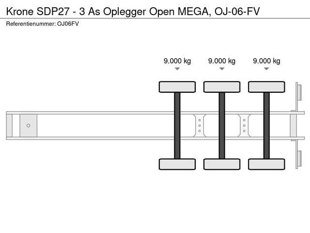 Krone SDP27 - 3 As Oplegger Open MEGA, OJ-06-FV | JvD Aanhangwagens & Trailers [18]