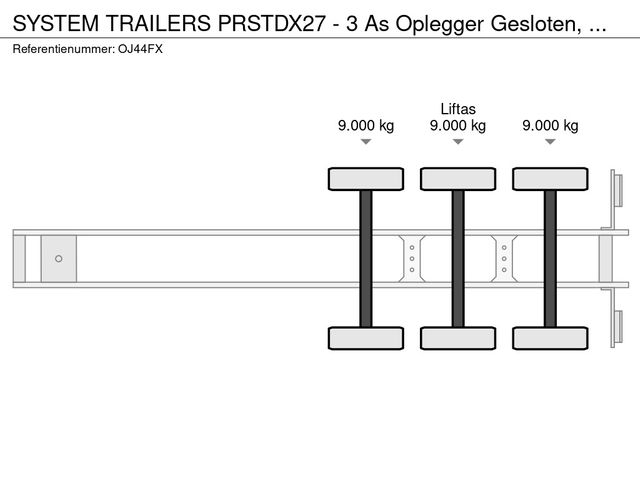 SYSTEM TRAILERS PRSTDX27 - 3 As Oplegger Gesloten, OJ-44-FX | JvD Aanhangwagens & Trailers [23]