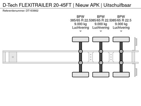 D-Tech FLEXITRAILER 20-45FT | Nieuw APK | Uitschuifbaar | Van der Heiden Trucks [20]