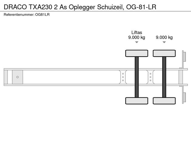 DRACO TXA230 2 As Oplegger Schuizeil, OG-81-LR | JvD Aanhangwagens & Trailers [21]