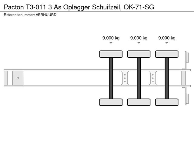 Pacton T3-011 3 As Oplegger Schuifzeil, OK-71-SG | JvD Aanhangwagens & Trailers [24]