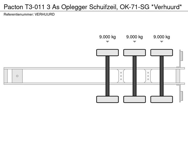Pacton T3-011 3 As Oplegger Schuifzeil, OK-71-SG *Verhuurd* | JvD Aanhangwagens & Trailers [24]