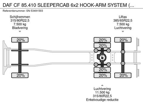DAF SLEEPERCAB 6x2 HOOK-ARM SYSTEM (MANUAL GEARBOX / P.T.O. / LIFT-AXLE / AIRCONDITIONING) | Engel Trucks B.V. [17]