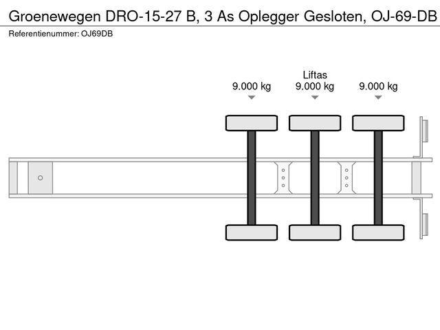 Groenewegen DRO-15-27 B, 3 As Oplegger Gesloten, OJ-69-DB | JvD Aanhangwagens & Trailers [27]