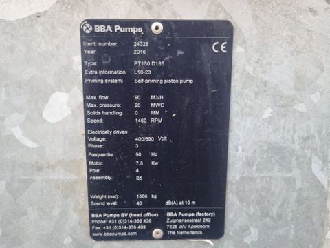 BBA Self-priming piston pump |  Van Tongeren Trading BV [13]