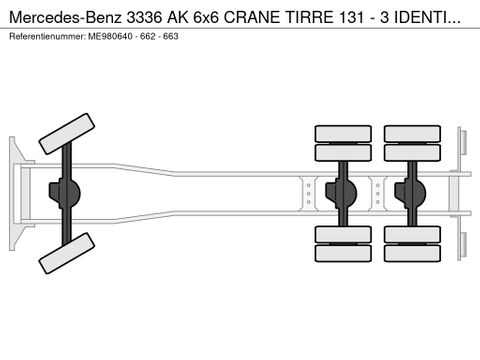 Mercedes-Benz 3336 AK 6x6 CRANE TIRRE 131 - 3 IDENTICAL TRUCKS - Low mileage -3 PIECES IN STOCK | CAB Trucks [11]