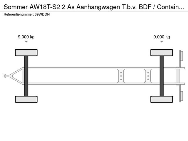 Sommer AW18T-S2 2 As Aanhangwagen T.b.v. BDF / Container, 89-WD-DN | JvD Aanhangwagens & Trailers [14]