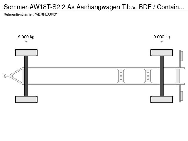 Sommer AW18T-S2 2 As Aanhangwagen T.b.v. BDF / Container, 89-WD-DN *VERHUURD* | JvD Aanhangwagens & Trailers [15]