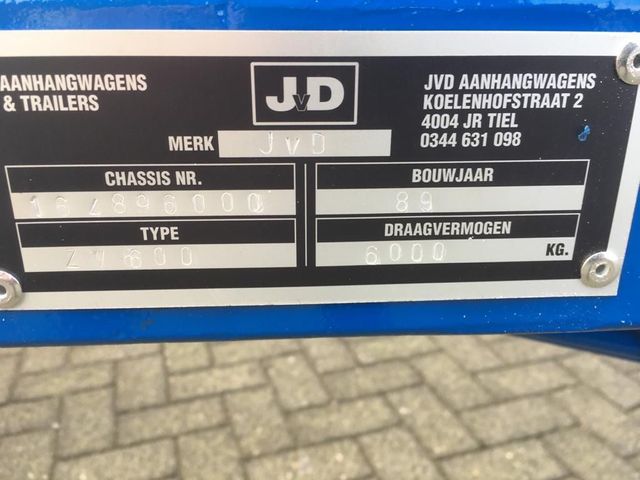 JvD ZW600 Enkel as Haspelwagen Geel-Blauw | JvD Aanhangwagens & Trailers [16]