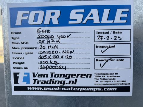 GEHO Zuigerpomp |  Van Tongeren Trading BV [14]