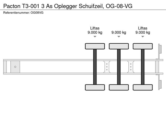 Pacton T3-001 3 As Oplegger Schuifzeil, OG-08-VG | JvD Aanhangwagens & Trailers [9]