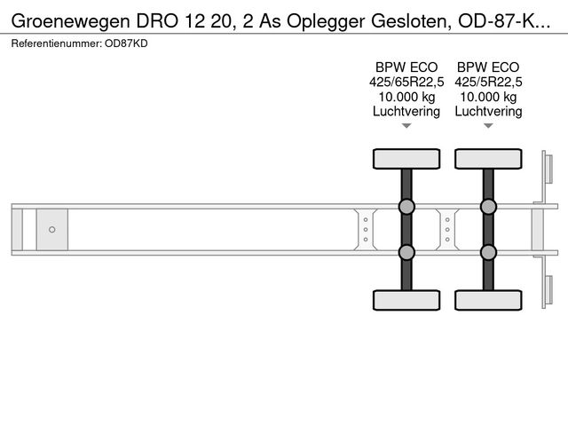 Groenewegen DRO 12 20, 2 As Oplegger Gesloten, OD-87-KD *SOLD* | JvD Aanhangwagens & Trailers [28]