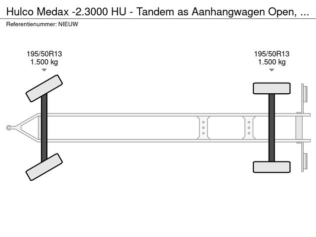 Hulco Medax -2.3000 HU - Tandem as Aanhangwagen Open, 16-WHH-7 | JvD Aanhangwagens & Trailers [14]