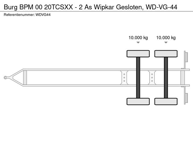 Burg BPM 00 20TCSXX - 2 As Wipkar Gesloten, WD-VG-44 | JvD Aanhangwagens & Trailers [9]