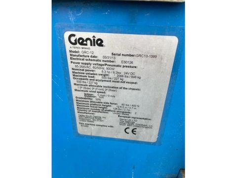 Genie
GRC-12 | 5.6 M | 227 KG | 220V | Hulleman Trucks [16]