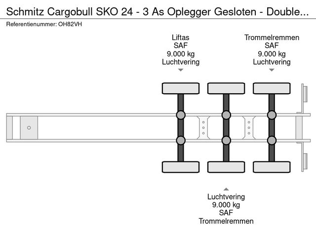Schmitz Cargobull SKO 24 - 3 As Oplegger Gesloten - Double Stock Floor -, OH-82-VH | JvD Aanhangwagens & Trailers [20]