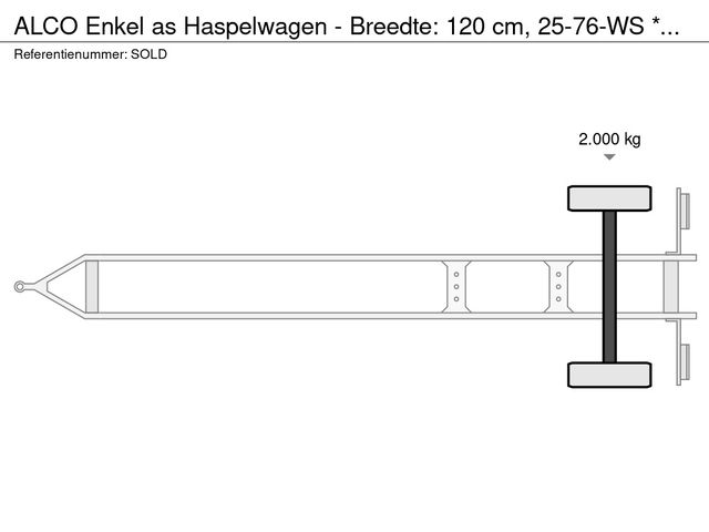 ALCO Enkel as Haspelwagen - Breedte: 120 cm, 25-76-WS *SOLD* | JvD Aanhangwagens & Trailers [10]