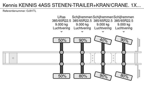 Kennis KENNIS 4ASS STENEN-TRAILER+KRAN/CRANE. 1X LIFT, 2X STUURAS | Truckcentrum Meerkerk [15]
