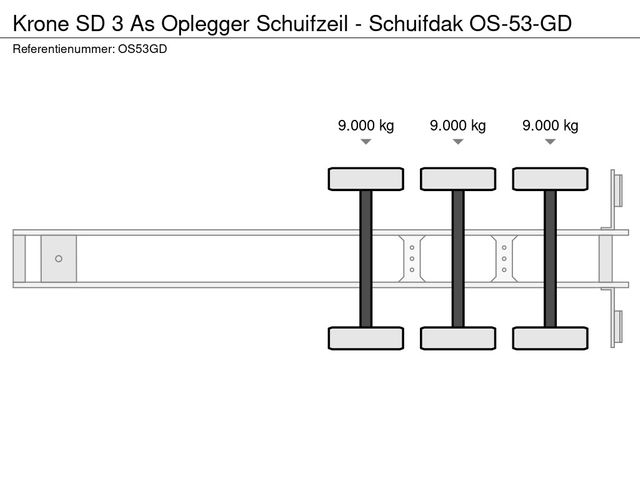 Krone SD  3 As Oplegger Schuifzeil - Schuifdak OS-53-GD | JvD Aanhangwagens & Trailers [22]