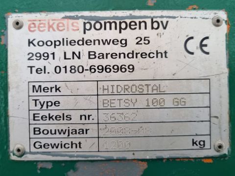 Hidrostal Hidrostal ''Betsy'' Waterpomp 100GG + Hatz 1D81Z |  Van Tongeren Trading BV [16]