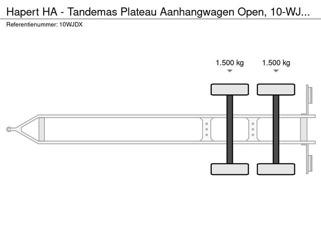 Hapert HA -  Tandemas Plateau Aanhangwagen Open, 10-WJ-DX | JvD Aanhangwagens & Trailers [8]