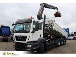 Volvo FMX 6x6 2 zijden kipper met HMF 1643 Z2 autolaadkraan dump truck for  sale Netherlands Landhorst, MG36755