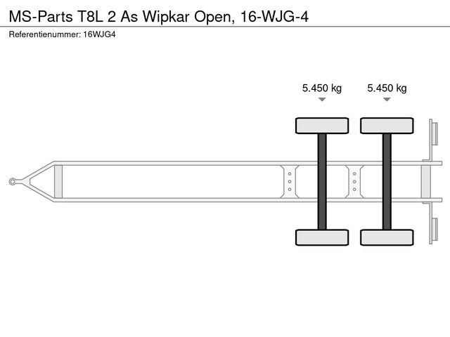 MS-PARTS T8L 2 As Wipkar Open, 16-WJG-4 | JvD Aanhangwagens & Trailers [20]
