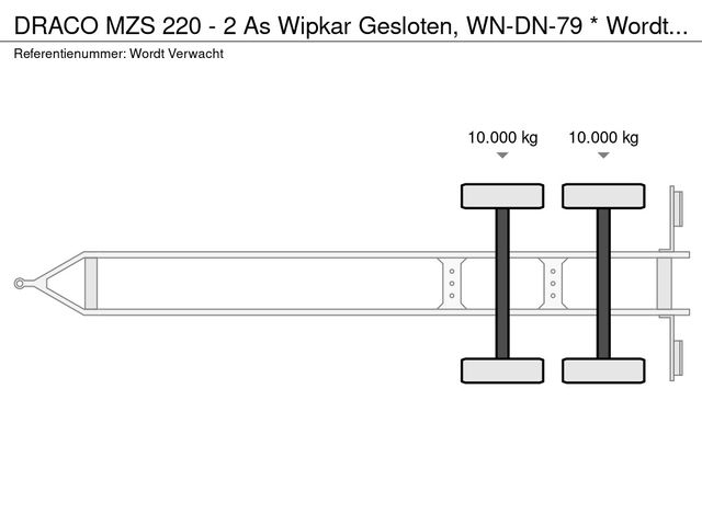 DRACO MZS 220 - 2 As Wipkar Gesloten, WN-DN-79 * Wordt Verwacht * | JvD Aanhangwagens & Trailers [2]