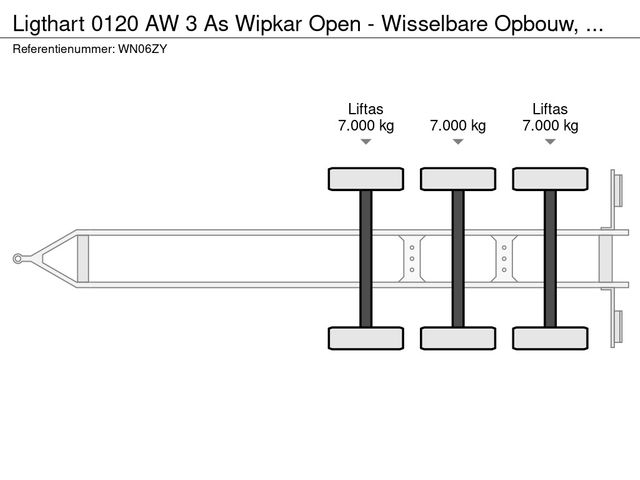 Ligthart 0120 AW  3 As Wipkar Open - Wisselbare Opbouw, WN-06-ZY | JvD Aanhangwagens & Trailers [22]