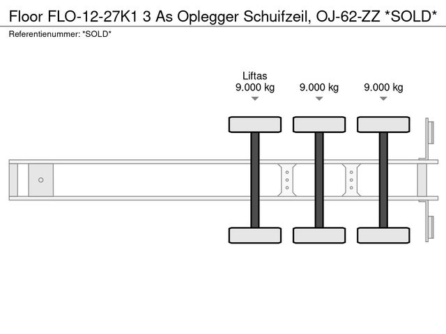 Floor FLO-12-27K1  3 As Oplegger Schuifzeil, OJ-62-ZZ *SOLD* | JvD Aanhangwagens & Trailers [24]