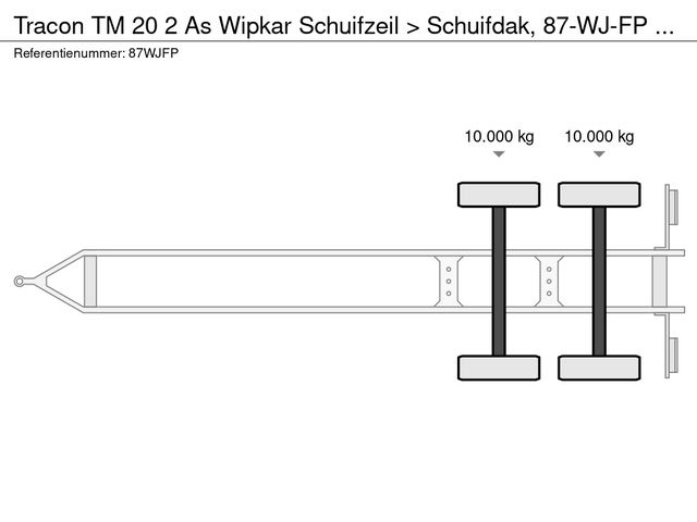 Tracon TM 20 2 As Wipkar Schuifzeil > Schuifdak, 87-WJ-FP & 66-WJ-NP *2 Stuks* | JvD Aanhangwagens & Trailers [17]