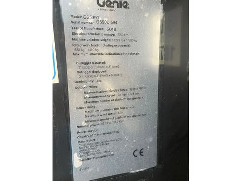 Genie
GS-5390 RT | 18 METER | 680 KG | 220V | Hulleman Trucks [20]