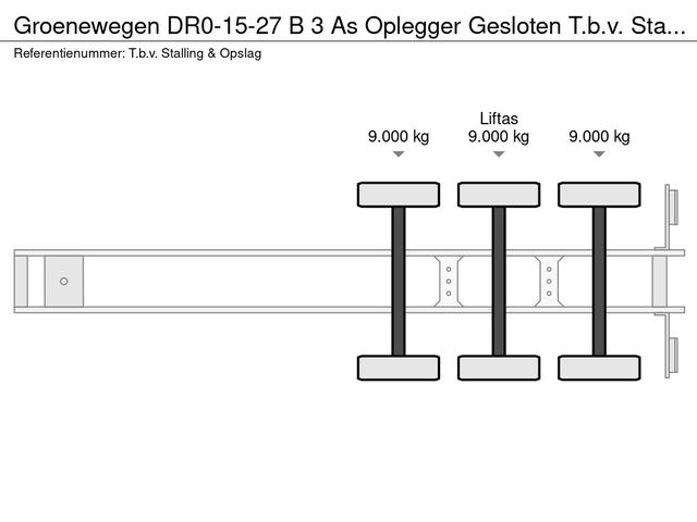 Groenewegen DR0-15-27 B 3 As Oplegger Gesloten T.b.v. Stalling & Opslag, OJ-40-XF | JvD Aanhangwagens & Trailers [24]