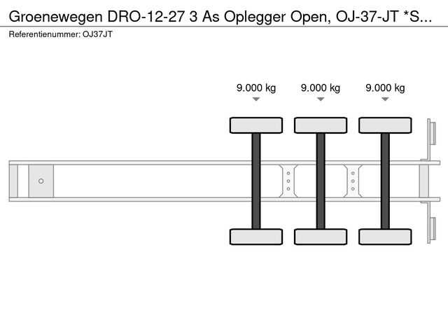 Groenewegen DRO-12-27 3 As Oplegger Open, OJ-37-JT *SOLD* | JvD Aanhangwagens & Trailers [18]