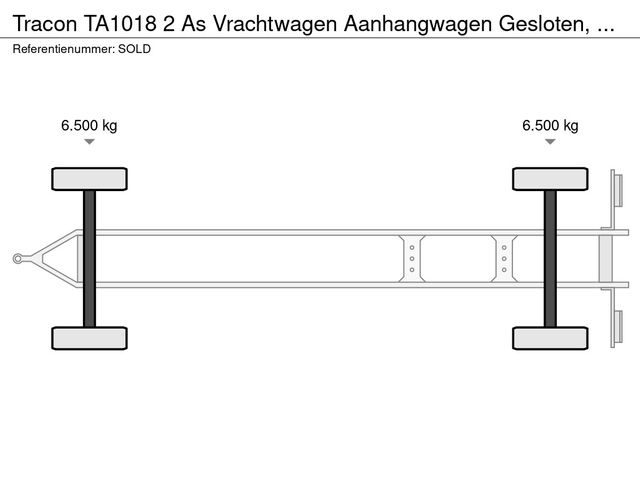 Tracon TA1018 2 As Vrachtwagen Aanhangwagen Gesloten, 55-WD-NG *SOLD* | JvD Aanhangwagens & Trailers [26]