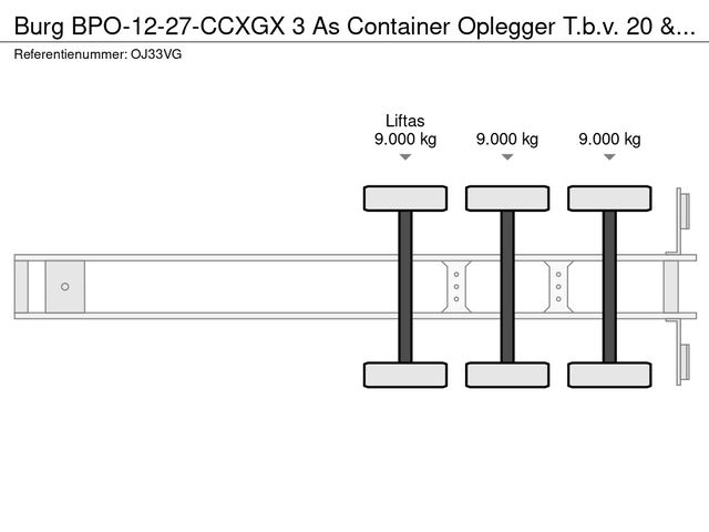 Burg BPO-12-27-CCXGX 3 As Container Oplegger T.b.v. 20 & 30 Ft. OJ-33-VG | JvD Aanhangwagens & Trailers [19]