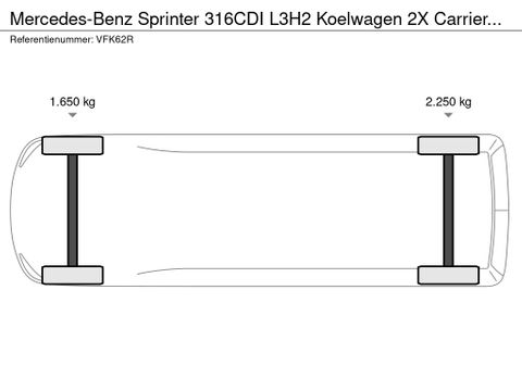 Mercedes-Benz 316CDI L3H2 Koelwagen 2X Carrier Koel Unit Met Stekker + Laadklep Automaat Airco Cruisecontrol  EURO 6 | Van Nierop BV [23]