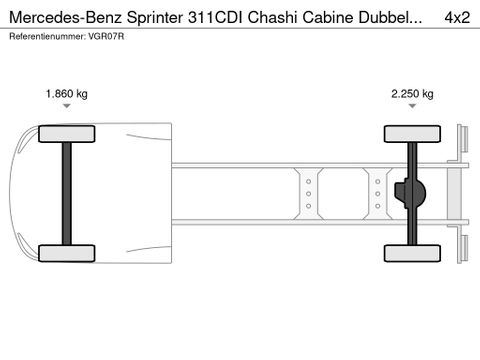 Mercedes-Benz 311CDI Chashi Cabine Dubbelcabine Airco Cruisecontrol Trekhaak Apple Carplay | Van Nierop BV [18]