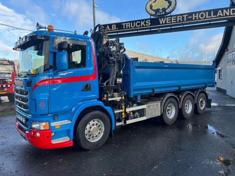 Scania 8x4 - Tridem - 2-zijdige Kipper hydraulisch zijbord - Kraan Hiab XS 166 BS-2 Duo | CAB Trucks [1]