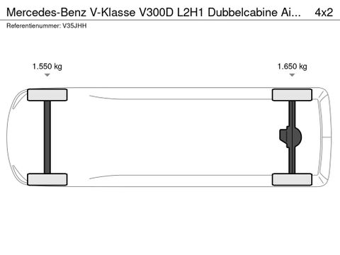 Mercedes-Benz V300D L2H1 Dubbelcabine Airco Navi Cruisecontrol 6000KM EURO 6 NIEUW TYPE | Van Nierop BV [37]